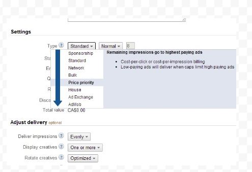 DFP line items