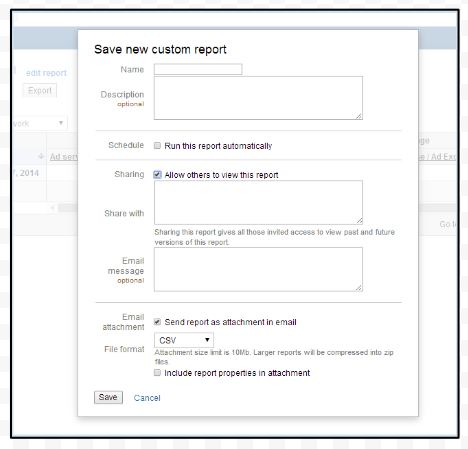 save custom report