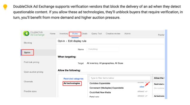 Google ad exchange rules