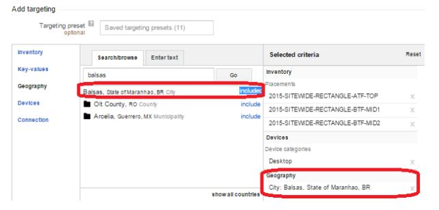 granular geo-targeting line items