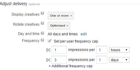 how to set frequency caps in DFP