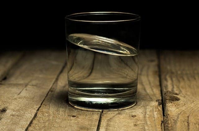 glass filled with water