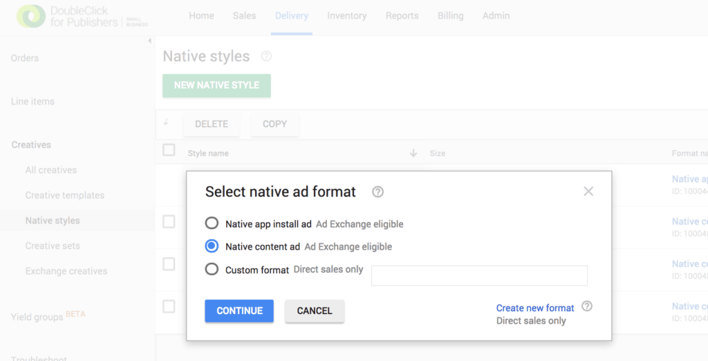 native ad formate