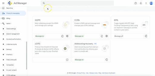 How to create GDPR Messages in Google Ad Manager MonitizeMore