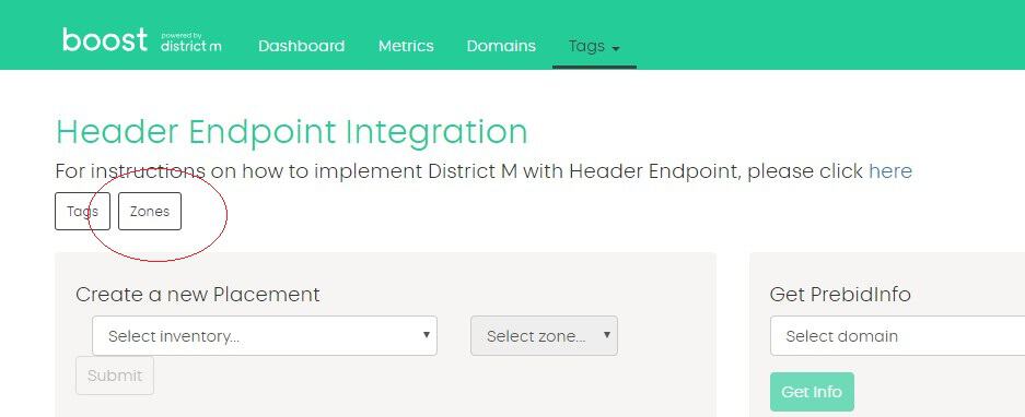 header endpoint integration