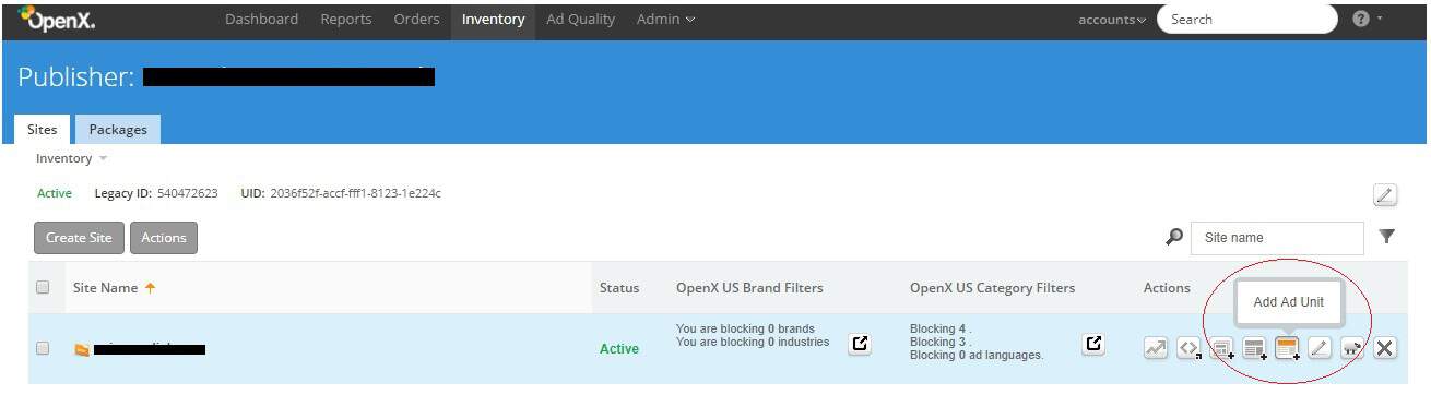 OpenX publisher