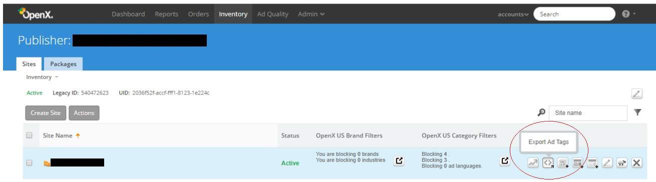 OpenX publisher
