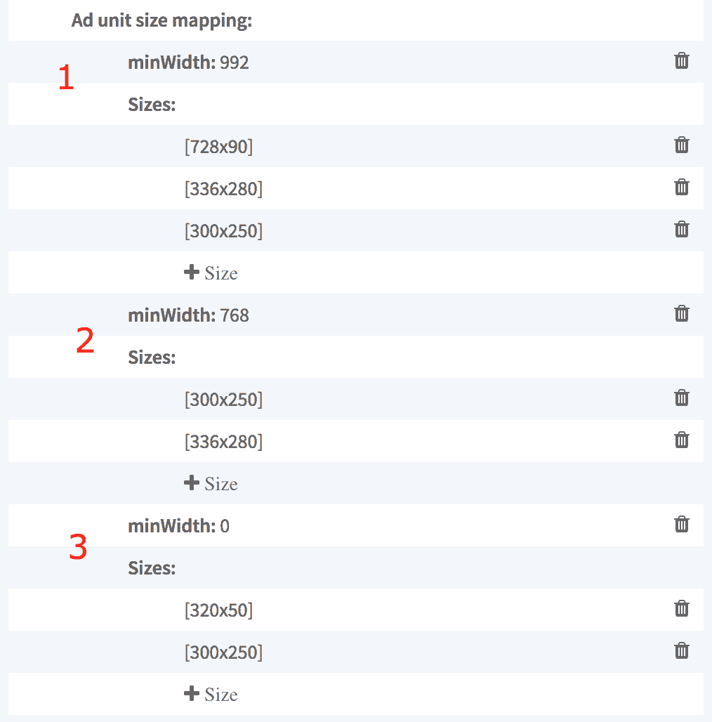 Enable Size Mapping for the bidder by configuring each ad unit size with a unique PID MonitizeMore