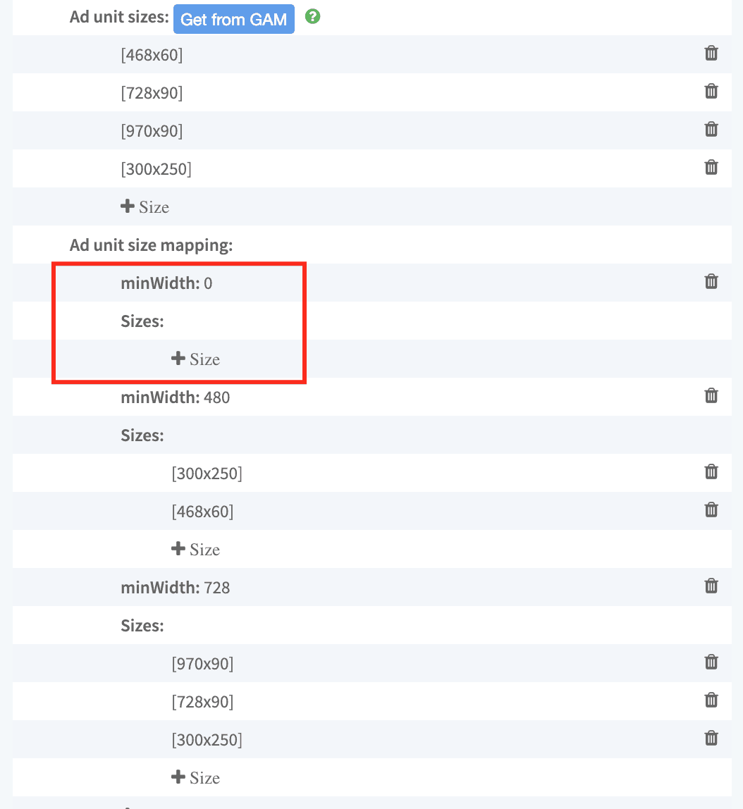 Enable Size Mapping for the bidder by configuring each ad unit size with a unique PID MonitizeMore Enable Size Mapping for the bidder by configuring each ad unit size with a unique PID MonitizeMore