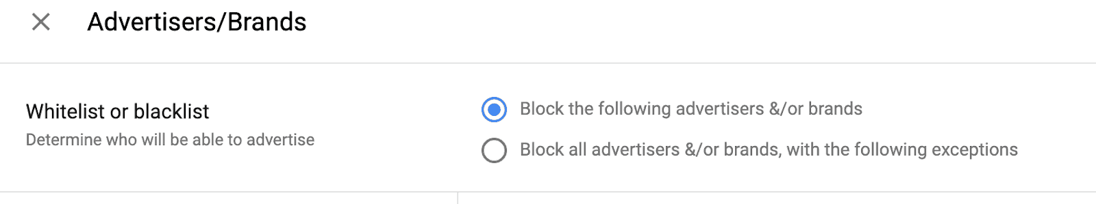blocking advertisers and brands