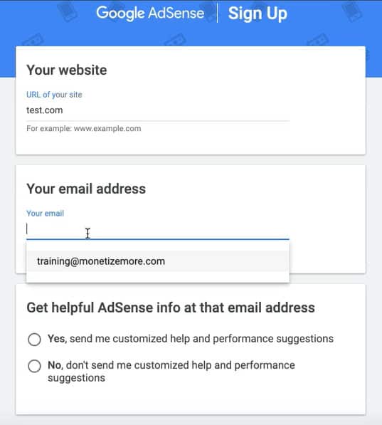 website details