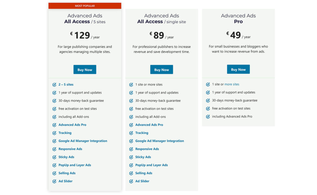 Advanced Ads vs Ad Inserter MonitizeMore