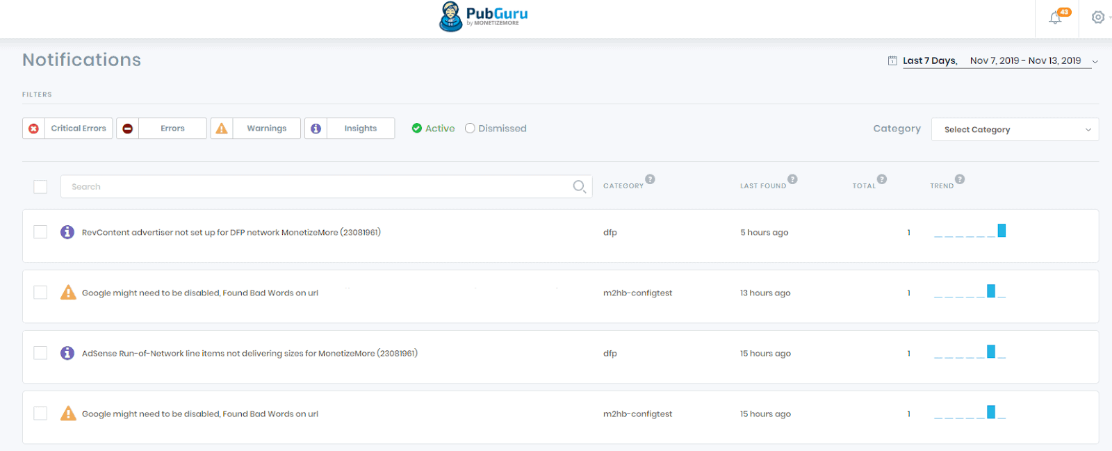 smart notifications pubguru