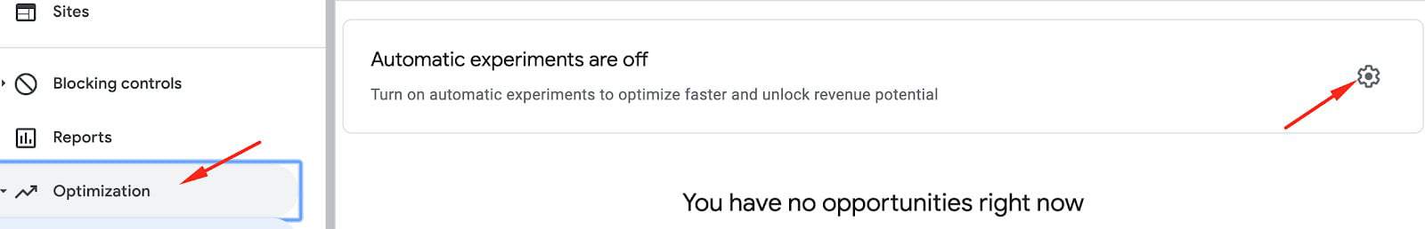 automatic experiments off