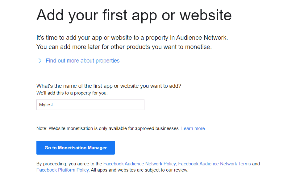 add your first app or website