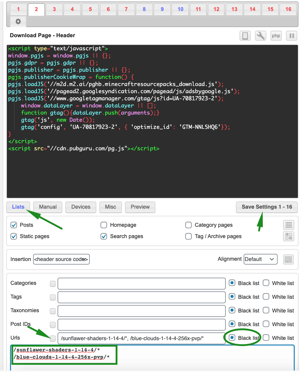 code section