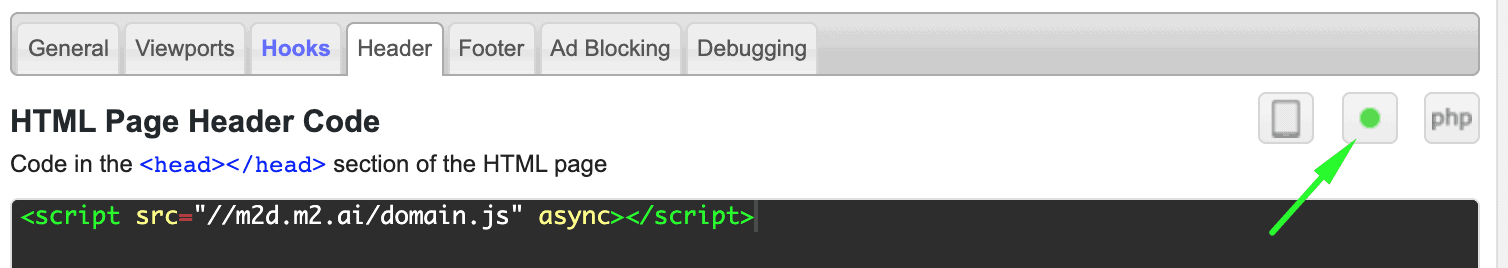 html page header code