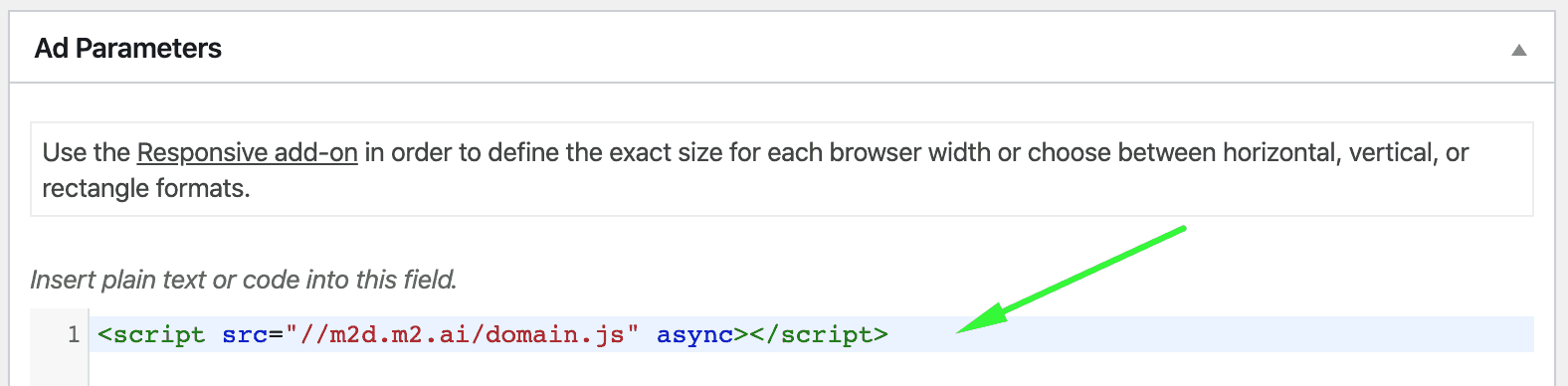 ad parameters