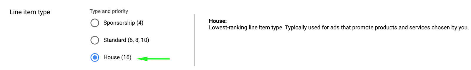 house line items