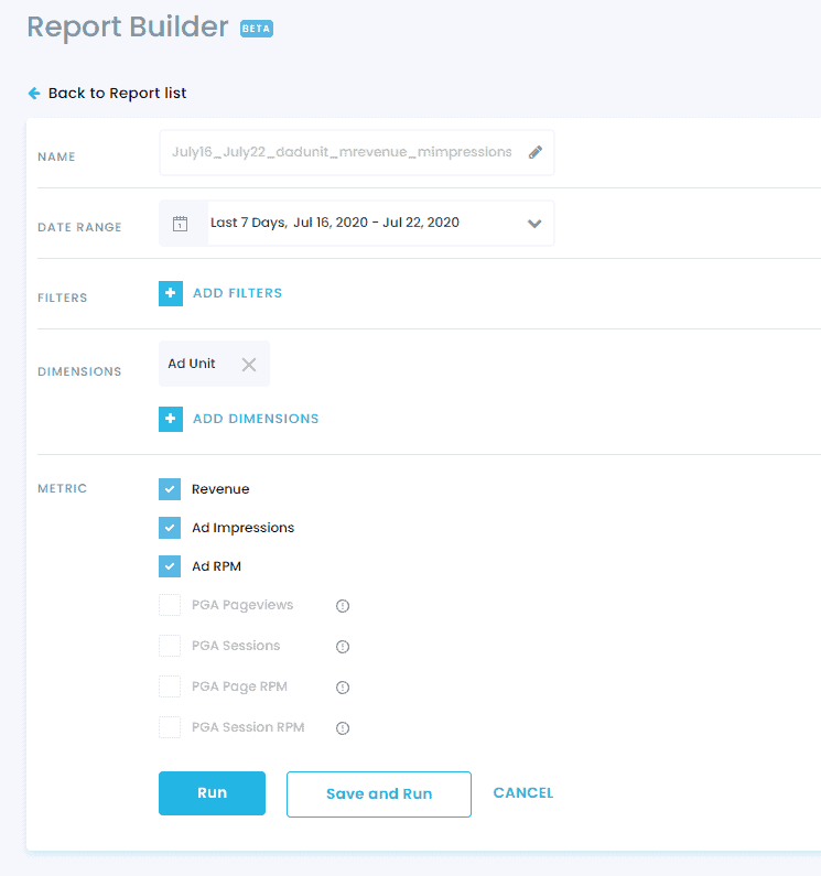 How to generate custom reports with the PubGuru Report Builder MonitizeMore