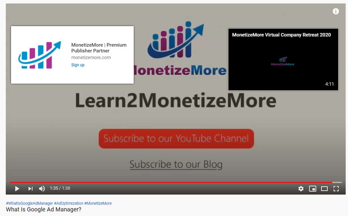 YouTube end screen link example