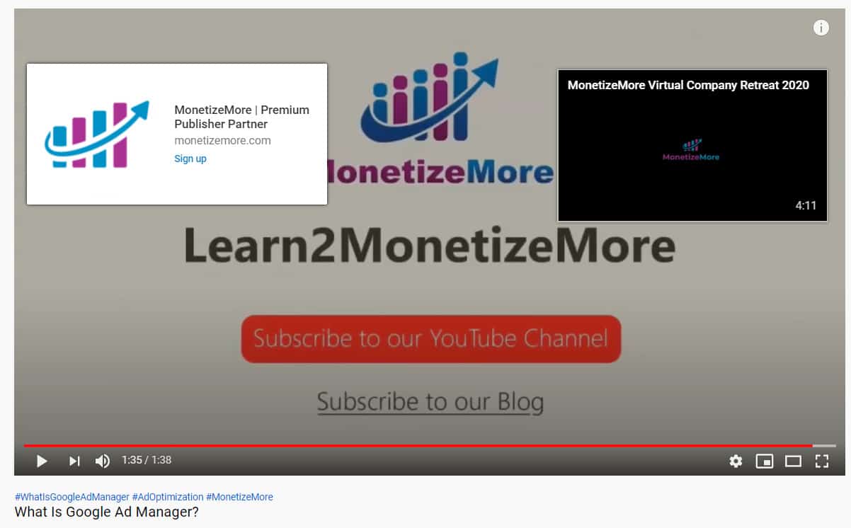 How to add links to YouTube videos for publishers MonitizeMore