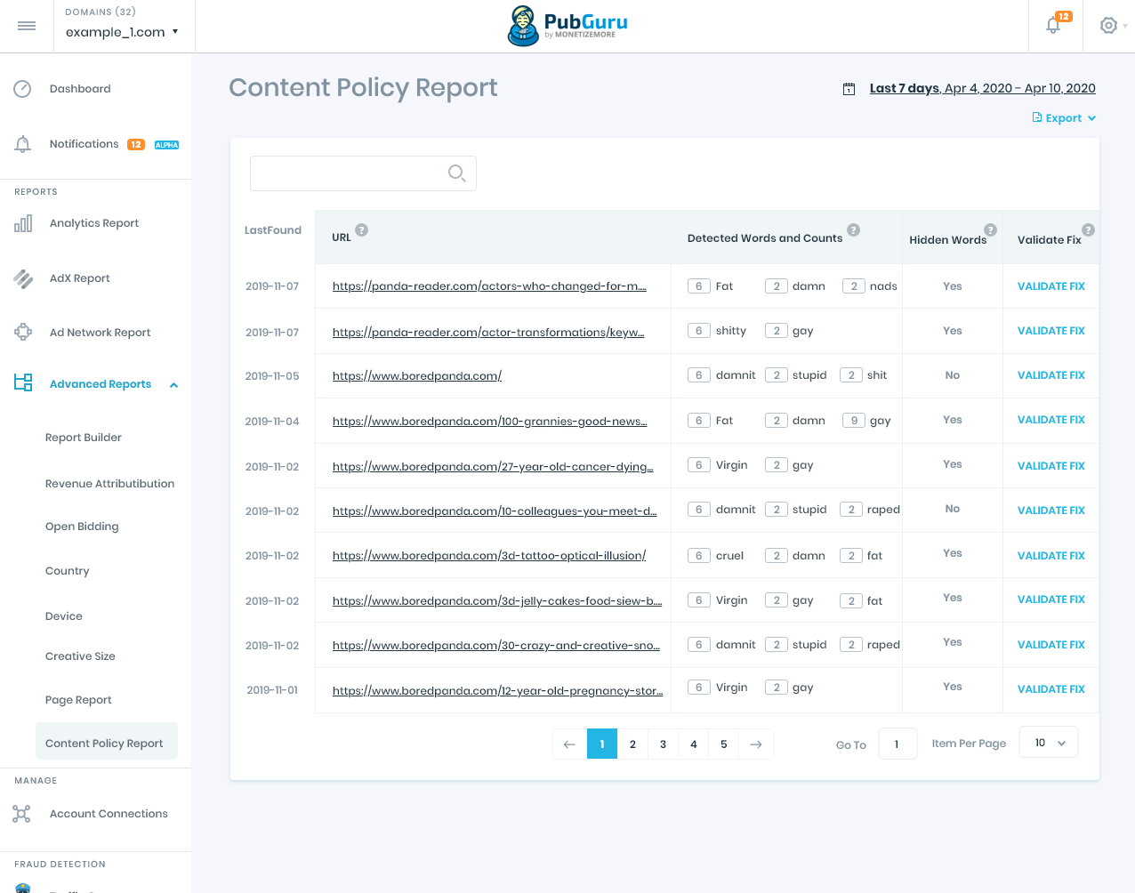 content policy tool example