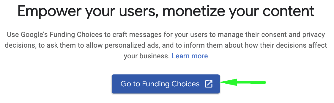 google funding choices button