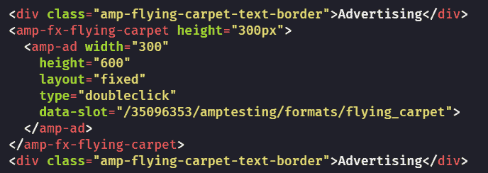 AMP flying carpet code