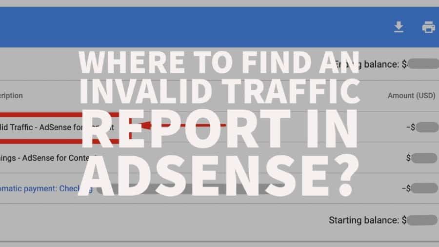 Where to find an invalid traffic report in AdSense_