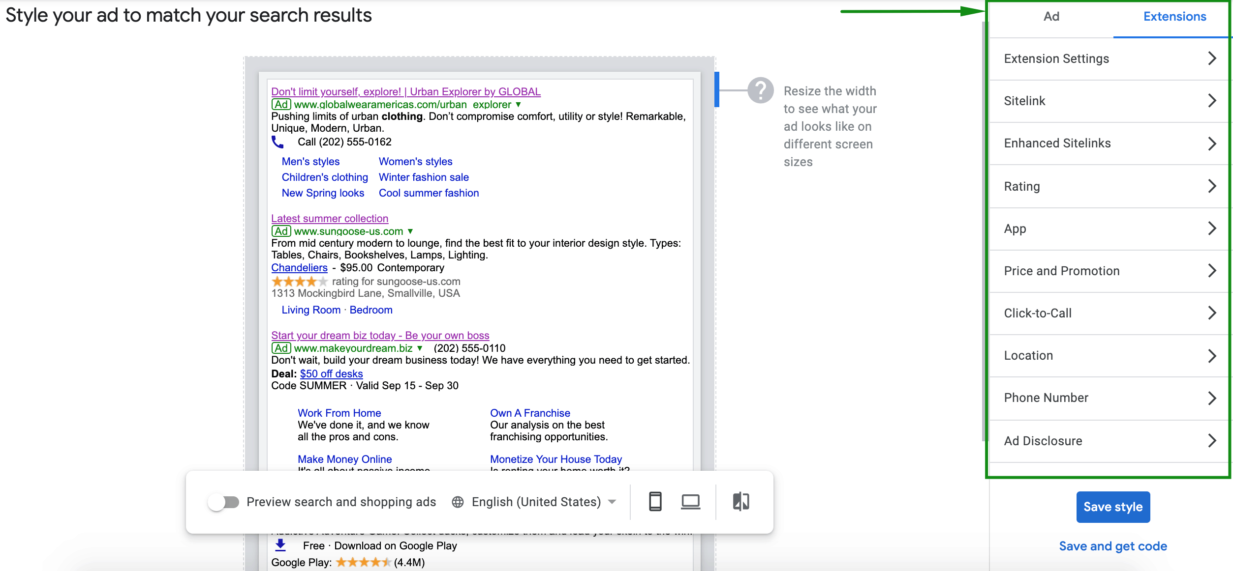 custom search testing