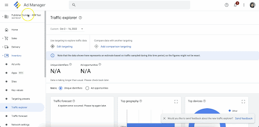 Uncover Ad Inventory Insights with Google Ad Manager's Traffic Explorer MonitizeMore