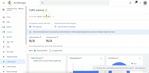 Uncover Ad Inventory Insights with Google Ad Manager's Traffic Explorer MonitizeMore