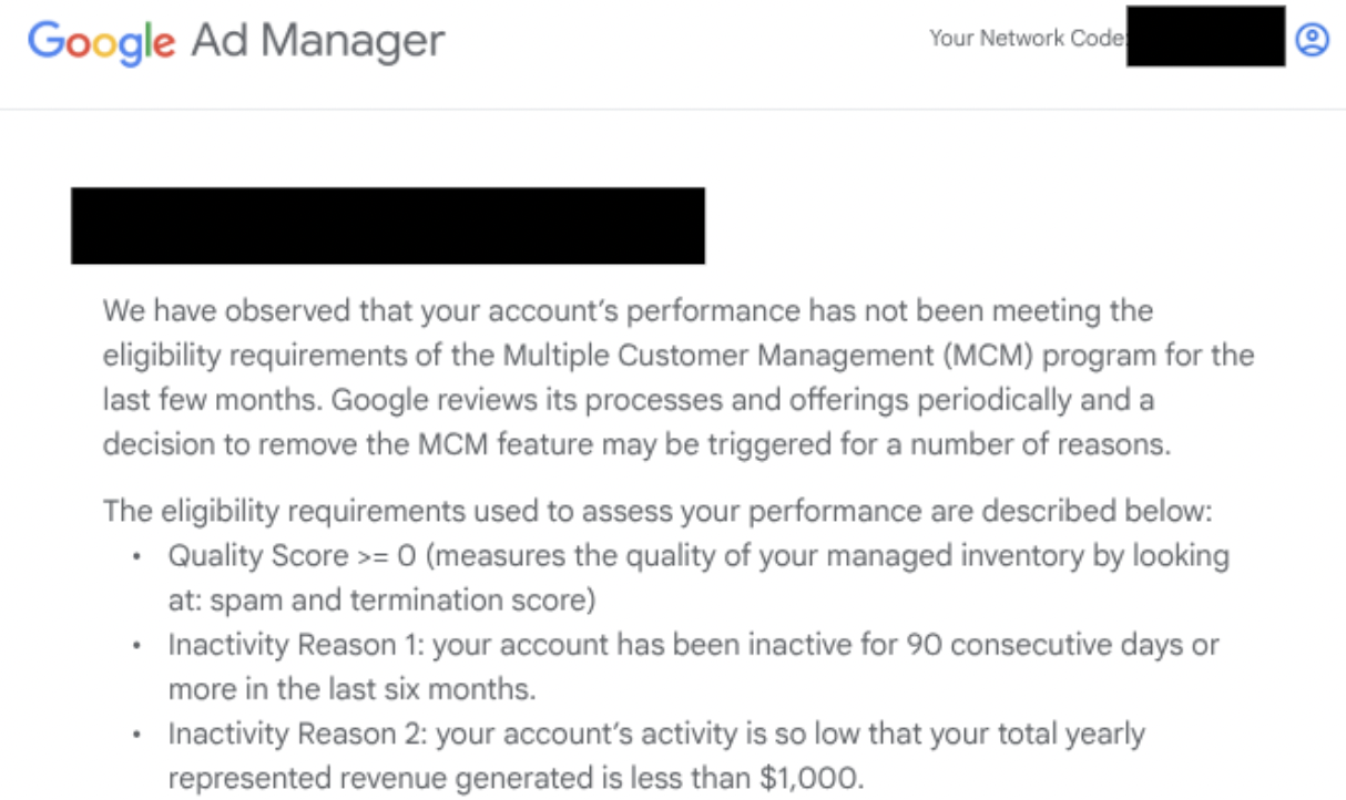 Google Shutting Down Your MCM? Negative Quality Score Rescue Guide MonitizeMore