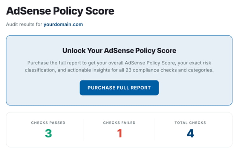 AdSense Policy Grader MonitizeMore