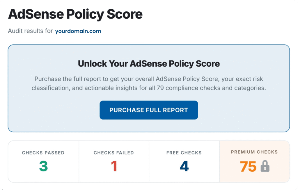 AdSense Policy Grader MonitizeMore